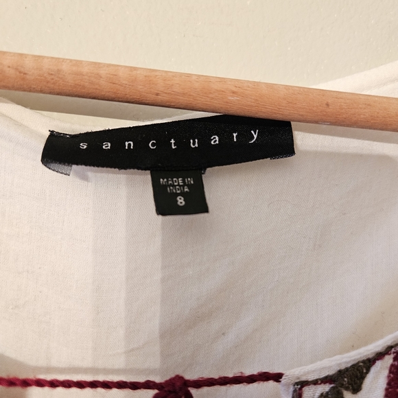 Sanctuary Azita Bohemian Embroidery Bell Sleeves Mini Dress Size 8. - Picture 14 of 15